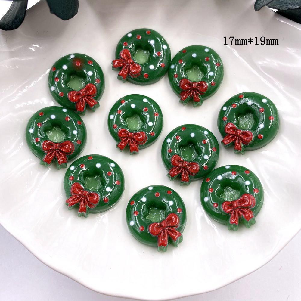 Красочные рождественские комбинированные фигурки из смолы с плоской спинкой, мультяшные фигурки, узор, сделай сам, скрапбук, художественный материал, орнамент
