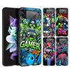 Жесткий ПК чехол для телефона Samsung Galaxy Z Flip 7 6 5 4 Черная крышка для Galaxy Z Flip 3 Складные сумки Capas Технология Игровая консоль
