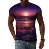 Summer Beach Scenery Graphic T Shirts For Men Fashion Personality Print T-shirts Hip Hop Harajuku Trend Short Sleeve T-shirts
