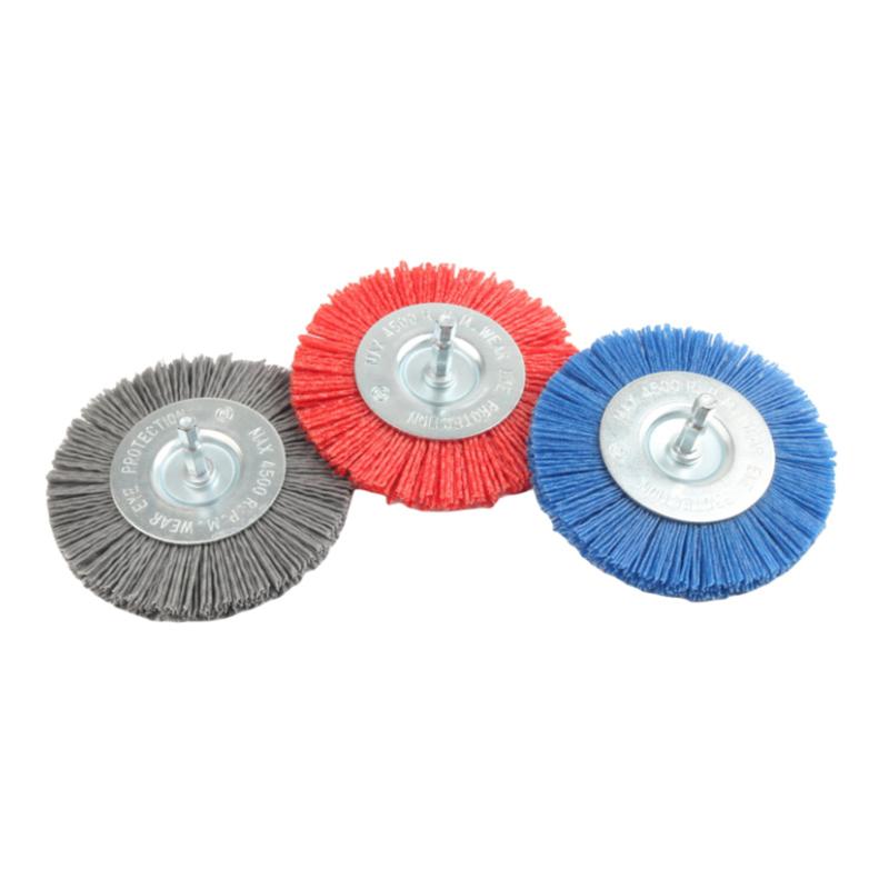 Для дрели, роторного инструмента, удаление ржавчины/коррозии/краски, нейлоновая абразивная щетка, зернистость 80/120/180/240, плоская абразивная щетка, хвостовик 1/4"