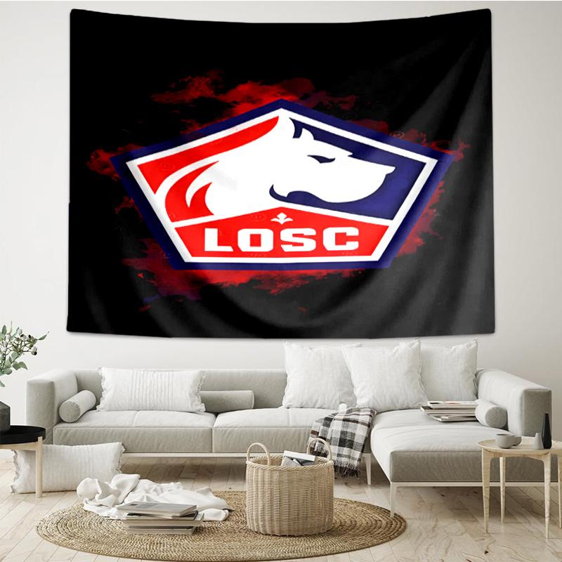 Lyon Football Club Emblem Printed Tapestry, for Bedroom,Livingroom, dormitory, Large Wall Decor, Fabric Decor Fan Birthday Gifts