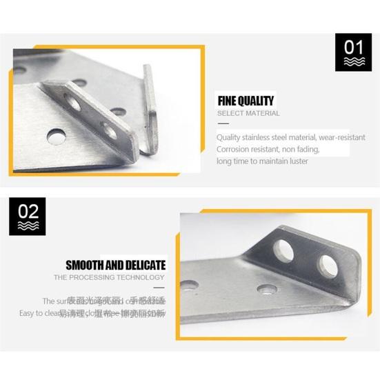5Pcs/Set Fixed Brackets Right Angle Thickened Stainless Steel Electroplating Chair Corner Brackets Furniture Repairing