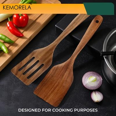 Набор деревянных кулинарных лопаток - Натуральное дерево для выпечки, переворачивания, перемешивания, Не царапают, безопасны для посуды с антипригарным покрытием, Кухонный инструмент 1/2 шт.