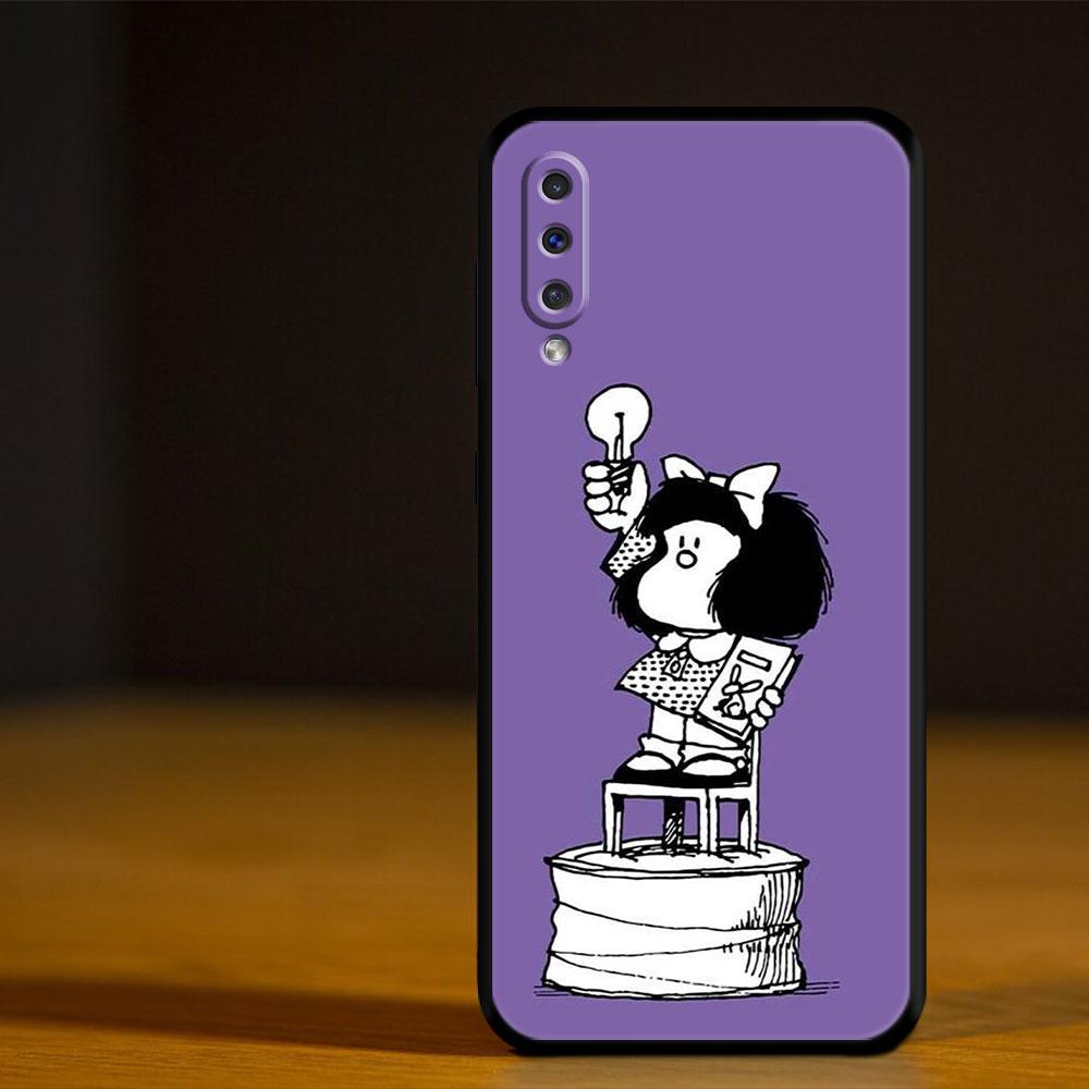 Для Samsung A20e A40 A50 A70 A10s A10 A20s Note 20 Ultra 10 A30 A91 A01 A03 A42 5G M51 A02 Черный Mafalda Girl Phone Funda
