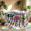 Custom Name Personalized Dandy's World Print Blanket, Home Decor, Bedroom, Sofa, Camping, Couch, Gifts for Birthday Christmas