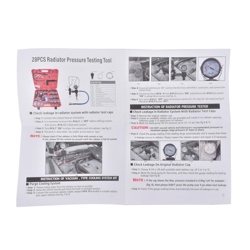 AP03 NEW 31* Radiator Cooling System Pressure Tester Kit w/ 23 Radiator Adapters