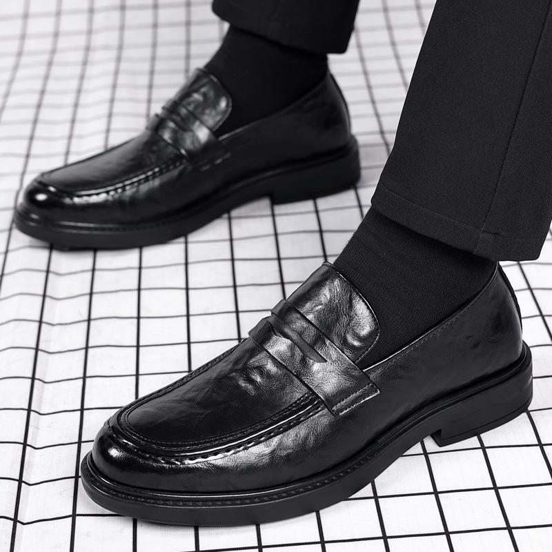 2025 Новые дизайнерские туфли из кожи на высокой подошве для мужчин, модные повседневные черные туфли, мужские весенне-осенние лоферы на платформе