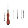 Hand Sewing Awl Set Pin Punching Wood Handle for Leatherworking Enthusiasts