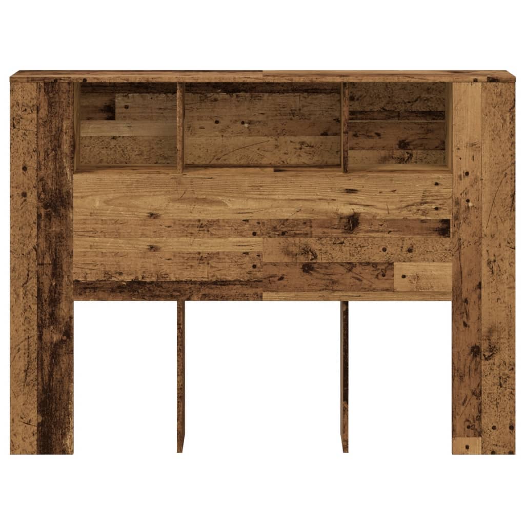 Vidaxl Wezgłowie Z Półkami, Stare Drewno, 140X18,5X102,5 Cm