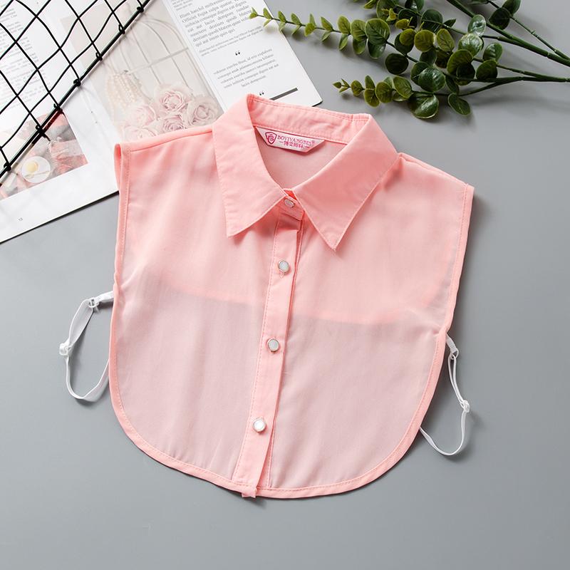 White Women's Stand Fake Collar Blouse Black Detachable Lapel Turtleneck Top Half Shirt Faux Col Tie Detail