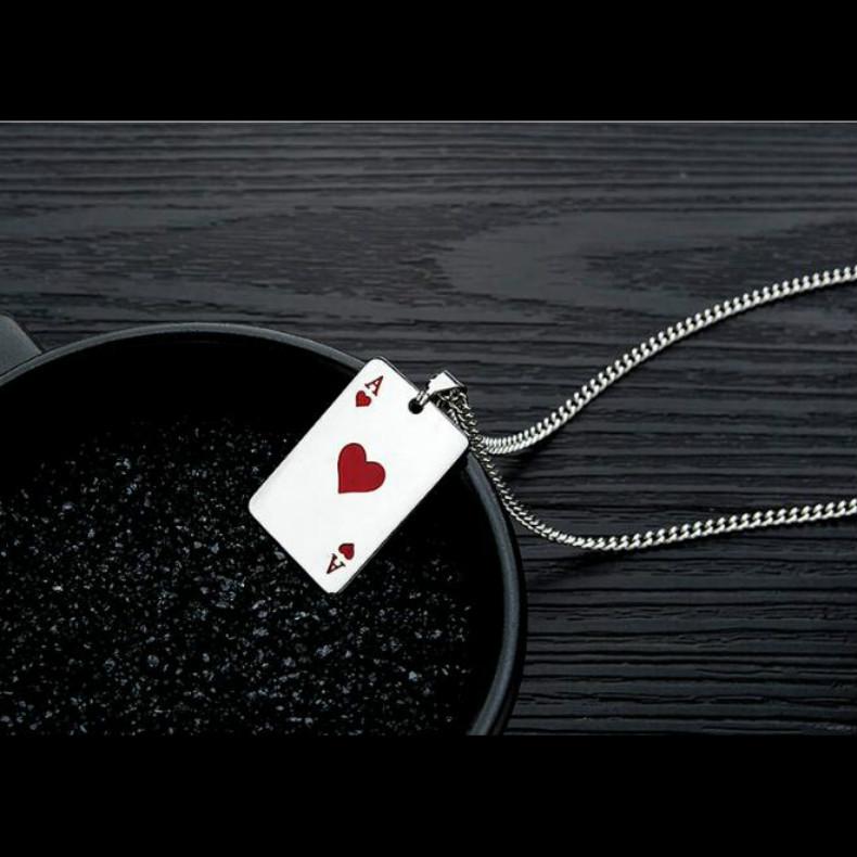 Ожерелье Steel Man Hip hop Spades Ожерелье для мужчин и женщин Персональный покерный кулон ARI