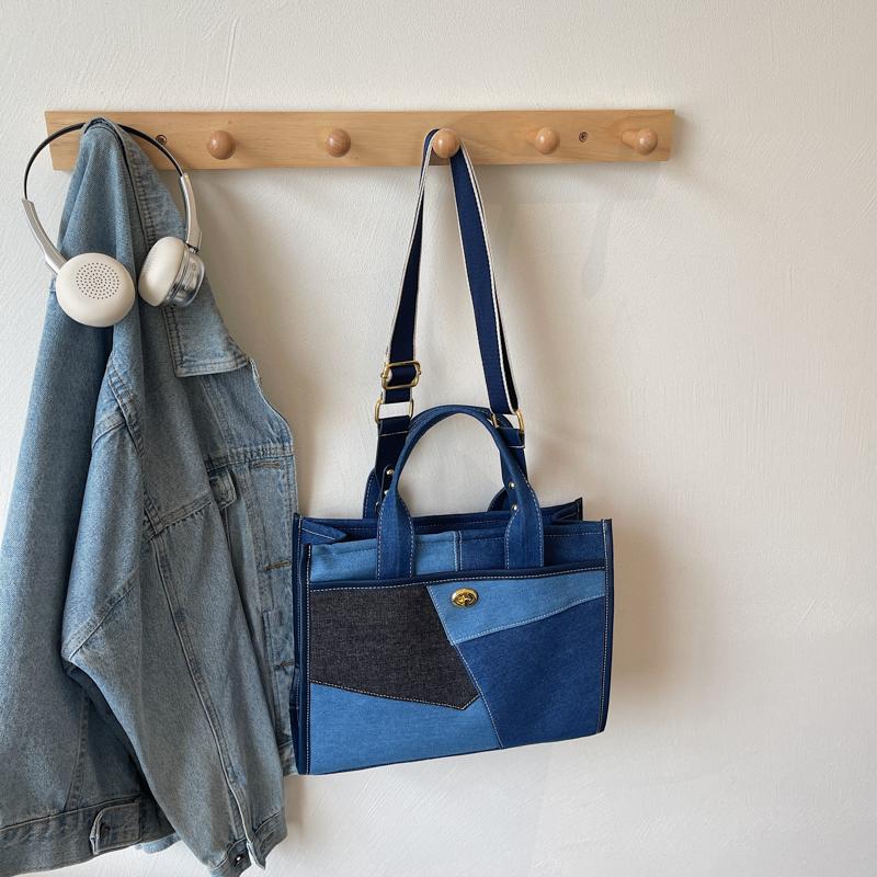 Patchwork Handbag Women's Contrast Color Stitching Shoulder Crossbody Bag Commuter Tote Bag