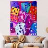 Colorful Dice Pattern on Pink Tapestry Patterned Tapestry Decorative Wall Hanging, Home Bedroom Living Room Decor
