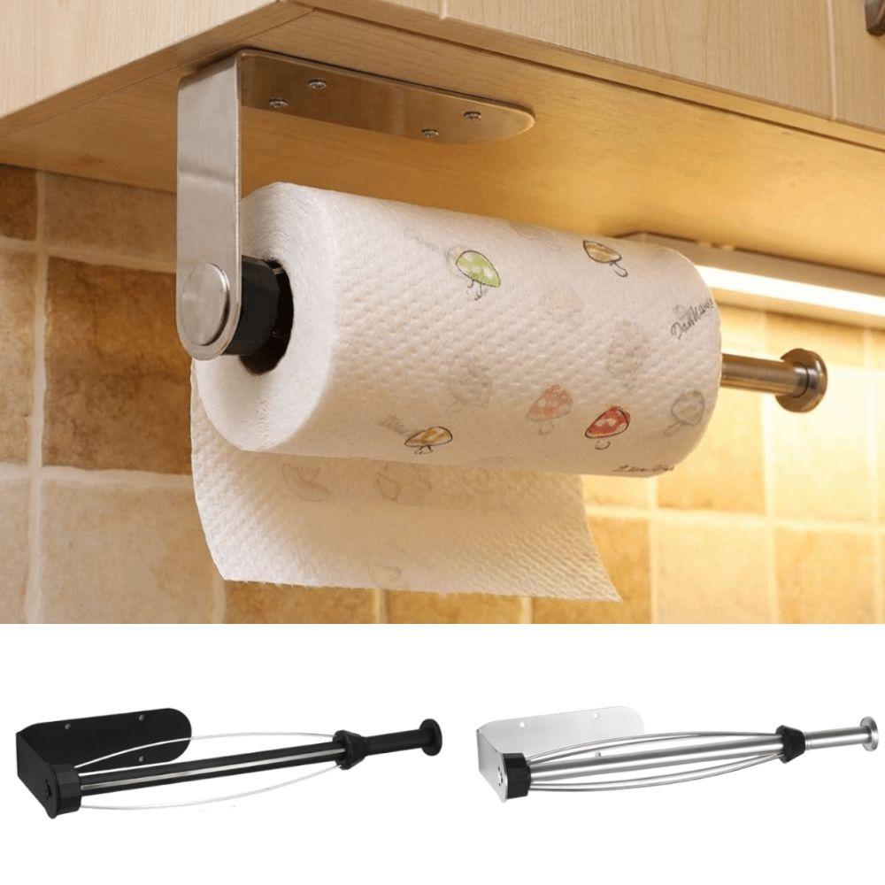 Adhesive Wall Mount Paper Towel Holder Punch-Free Roll Paper Dispenser  Bathroom