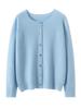 2025 Women's Cashmere Round Neck Cardigan: Solid Color, Loose Knit, Long Sleeve