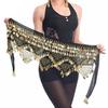 Velvet Belly Dance Waist Chain with Coin Lace-up Lightweight Women Dancing Waist Belt Dancer Accessories