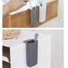 1pc Stick On Desktop Stationery Desk Organizer Brush Pot Plastic Pen Holder Pencil Box Office Makeup Storage