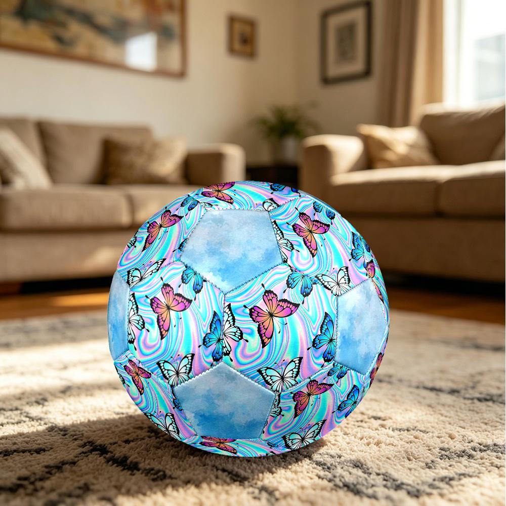 1PC Butterfly Dreams Blue Watercolor Abstract Soccer Ball Size 5 Football Machine Sewn Indoor/Outdoor Universal Football W67