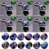 Luminous Keychain Glow In The Dark 12 Zodiac Sign Sphere Ball Crystal Key Rings Scorpio Leo Gemini Constellation Birthday Gift