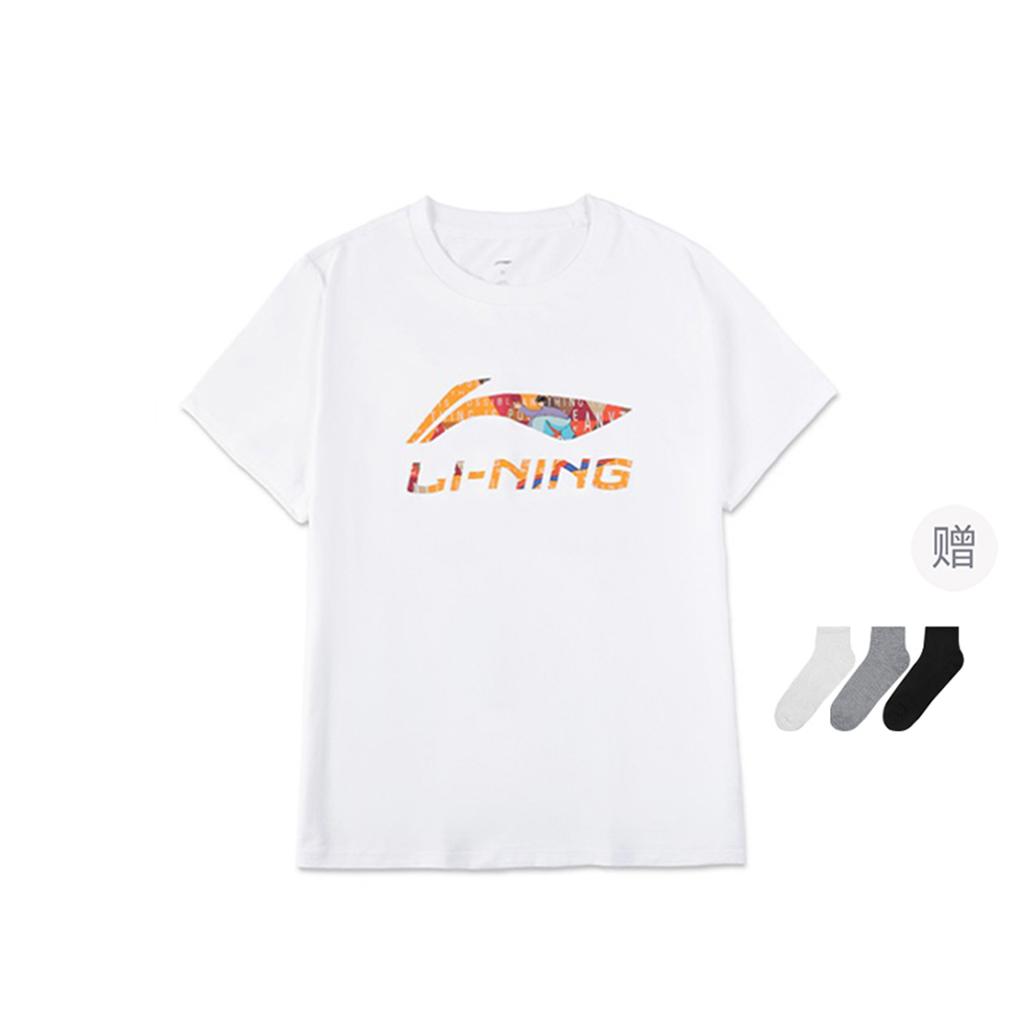 Li Ning Спортивная Модная Коллекция Футболка Унисекс Белый AHSU837-2