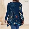 Женский повседневный топ большого размера с V-образным вырезом, длинными рукавами, асимметричным разрезом и свободным кроем