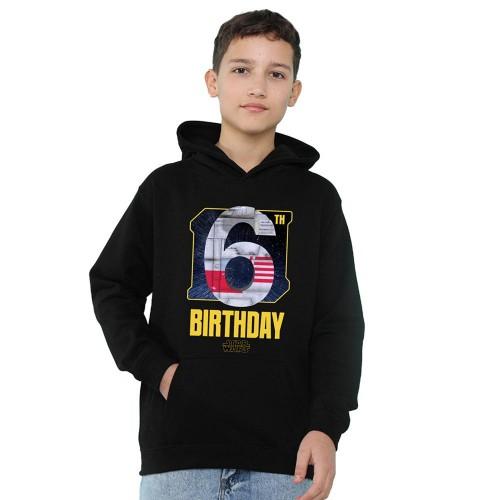 Star Wars Childrens/Kids 6th Birthday Star Wars Greatest Kid XWing Space Heather Pullover Hoodie