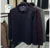 Мужское зимнее поло с длинным рукавом, лацканами из шелка тутового дерева, на флисовой подкладке, утолщенная рубашка в стиле business casual