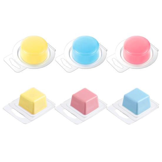 100 шт., форма для плавления воска, прозрачная квадратная круглая пустая пластиковая форма для изготовления мыла «сделай сам», «сделай сам», контейнер для изготовления ароматических свечей