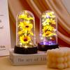 Flowers In Glass Sunflower Lamp Artificial Sunflower Eternal Flower Light  Valentine's Day