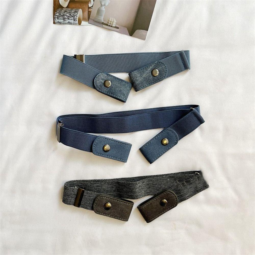 1Pc Versatile Elastic Belt Without Buckle Japanese Decoration Women Ladies Jeans Pants No Buckle Invisible Belt Waistband