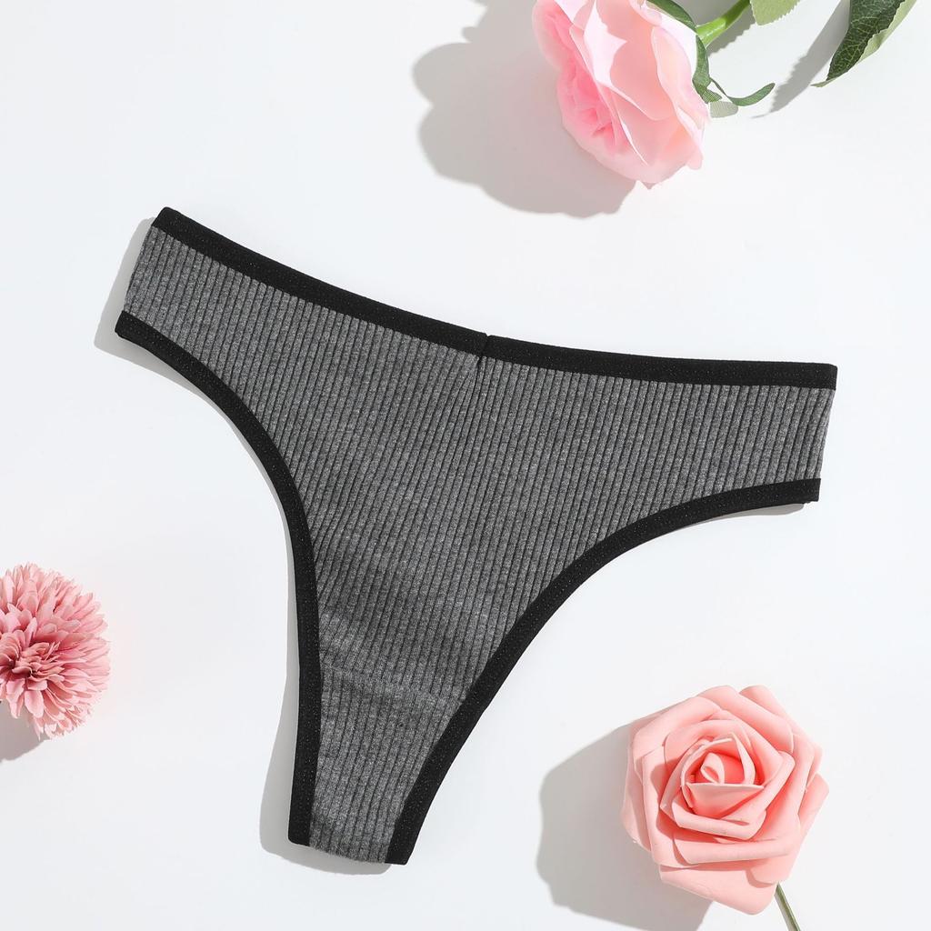 Thong Panties Girls Hip Lift Abdomen Threaded Thong Women'S Low Waist Breathable Pure Cotton T-Pants