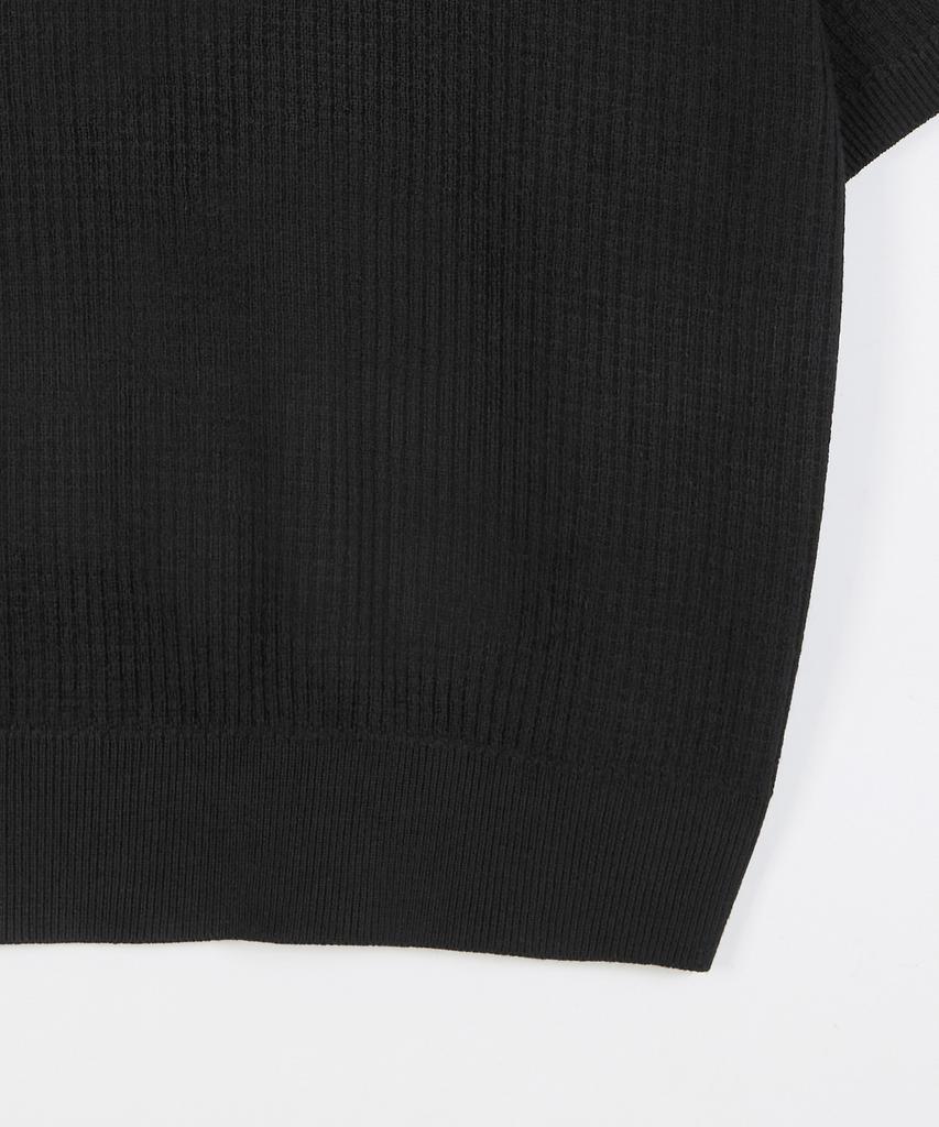 GLW Waffle Half Knit с открытым воротником Черный