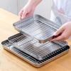 Stainless Steel Barbecue Plate Nonstick Vegetable Fruit Baking Pan Oven Drain Tray for Oil Separate Rectangle Bakeware Tools