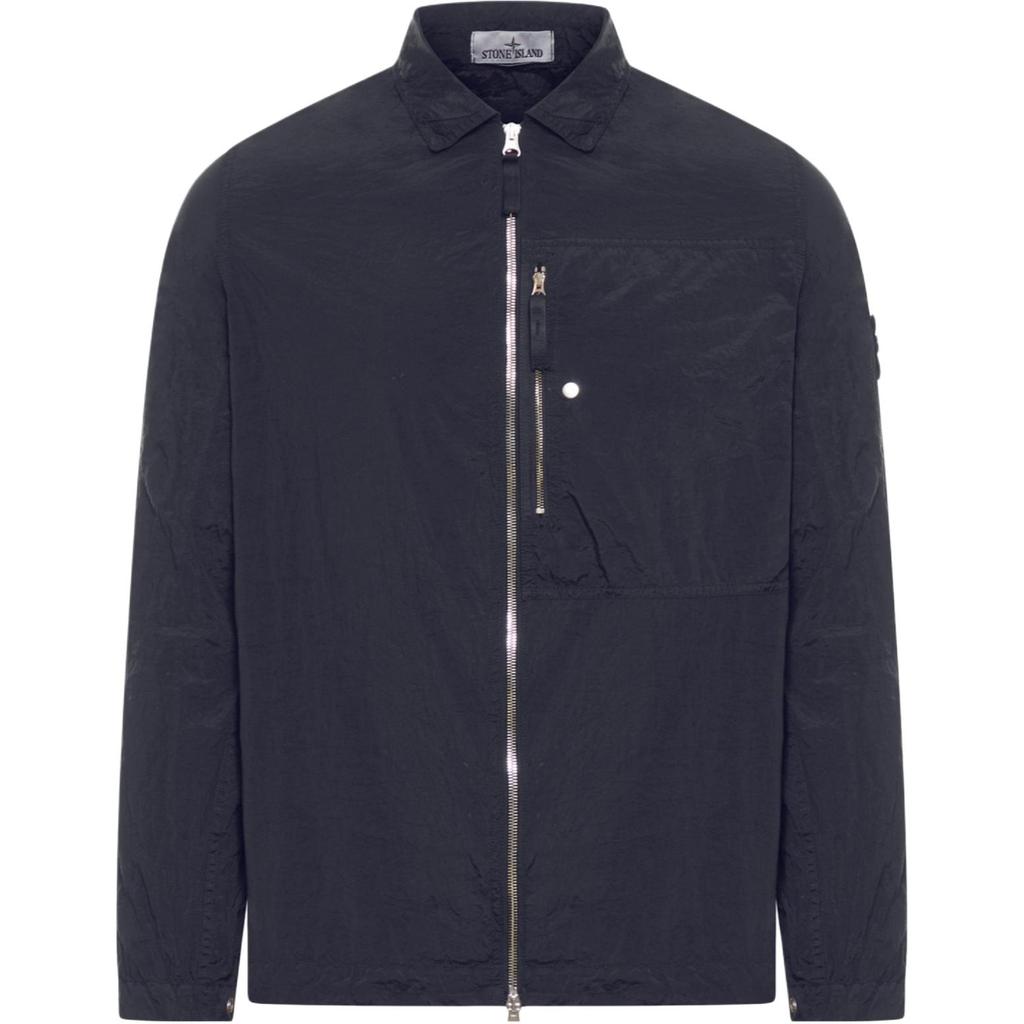 STONE ISLAND Ss25 Nylon Metal Solid Logo Patch Zip Long Sleeve Jacket Men Jacket Dark-Blue K1S1512000-05S0019-V0020
