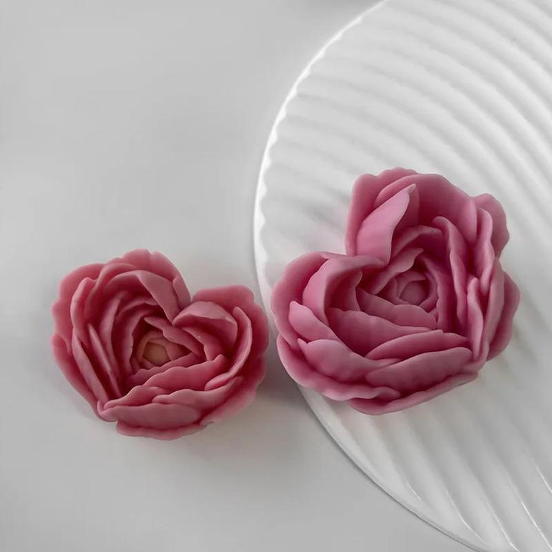 Rose Mold Diy Heart Shaped Roses Aromatherapy Candle Epoxy Resin Plaster Mould Soap Silicone Molds Party Festivals Gift Decor