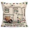 Happy Campers Cushion Covers Letter Pillow Case Camper Pillow Cover for Car