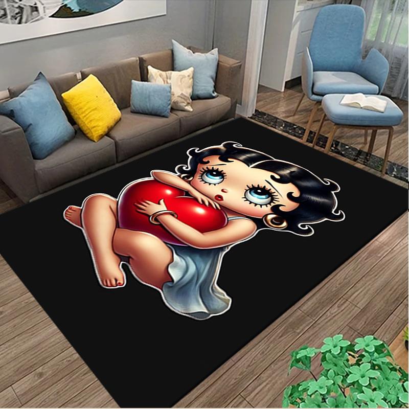 1pc Betty Boop Carpet for Room Floor Mat, Comfortable Office Chair Printed Area Rug, Beautiful Hotel Rug