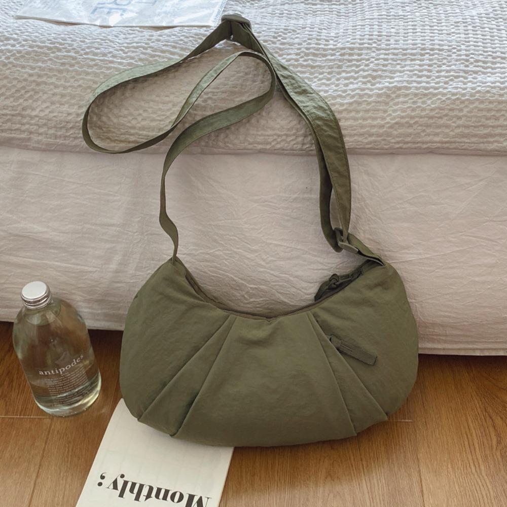 Korean Style Zipper Dumpling Bag Lightweight Sports Messenger bag Nylon Shoulder Bag Male/Female