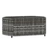4 Piece Garden Lounge Set with Cushions Grey Poly Rattan