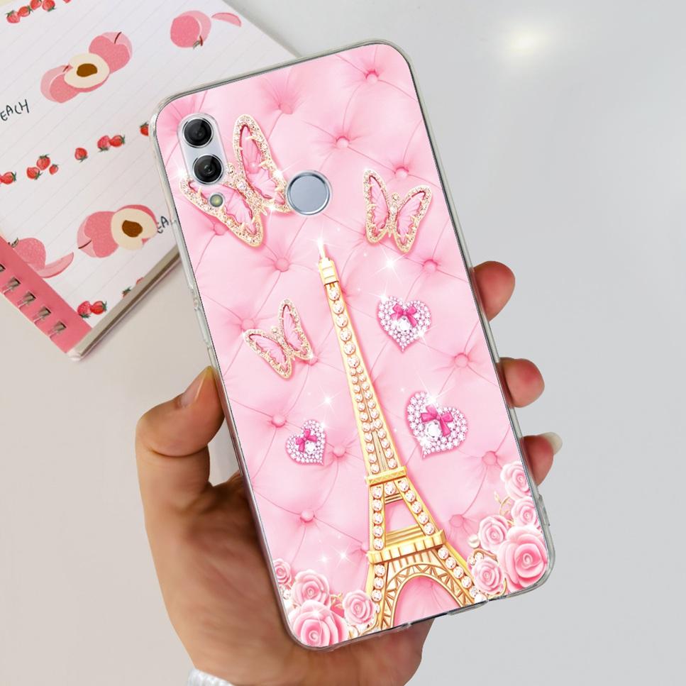 Чехол для Honor 10 Lite HRY-LX1 Роскошный Цветок Любовь Мягкий ТПУ Силикон Прозрачная Крышка Для Huawei Honor 10Lite 6.21" Чехол для Телефона Fundas