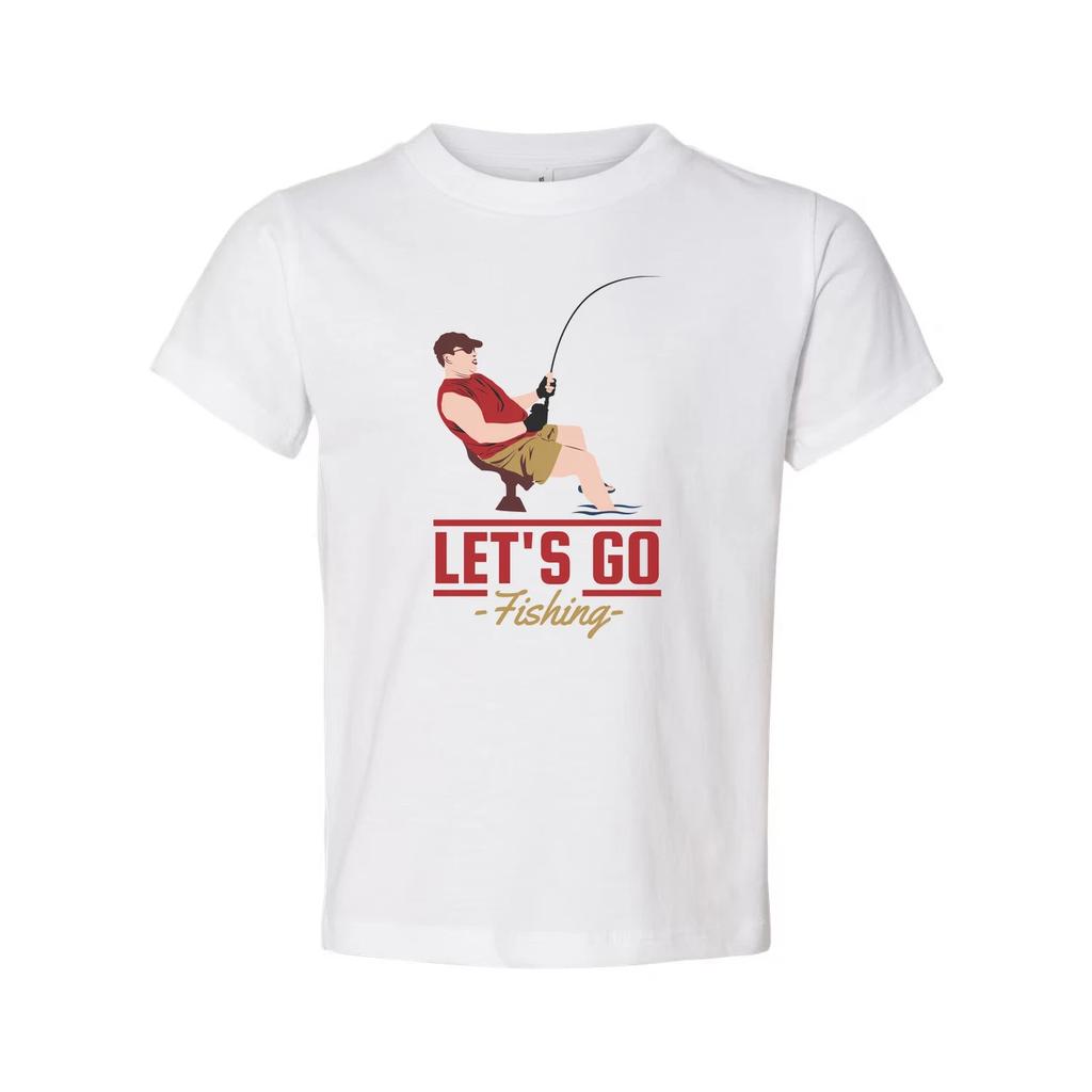 Унисекс Футболка с Графикой Рыбалки Let's Go Fishing Иллюстрация Для Любителей Активного Отдыха