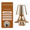 Creative Thinker Electroplated Gold Table Lamp: Rechargeable Night Light & Bedroom Ornament