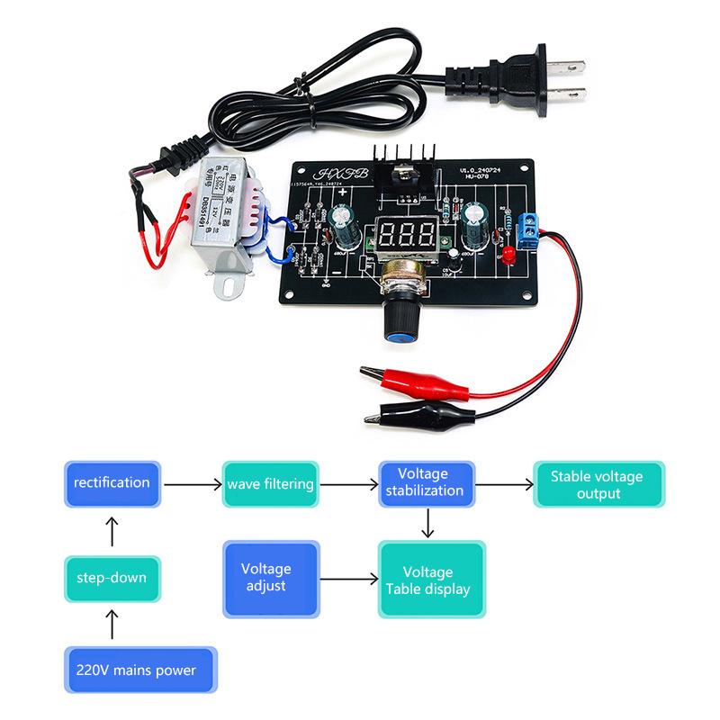 LM317 Регулируемый Блок Питания DIY Комплект DC Стабилизированный Модуль Напряжения Компонентная Пайка Электронное Производство Оптом