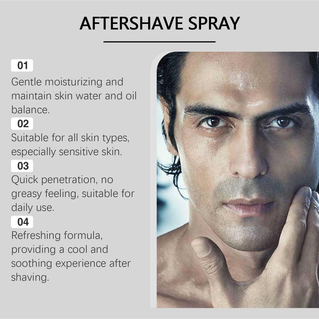 East Moon Aftershave Soothing Moisturizing Spray Fresh, Light Fragrance and Soft Beard Men's Aftershave Surface Care Essence 100ml