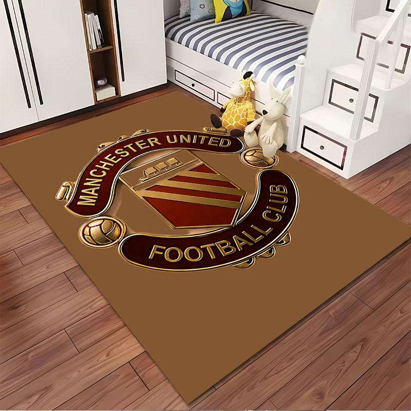 Red Manchester United Logo Carpet suitable as a non-slip mat for the living room or bedroom sofa
