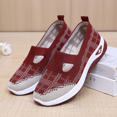 Женские повседневные мокасины на платформе с сетчатым трикотажем, удобная обувь для ходьбы с поддержкой свода стопы, дышащая рабочая обувь для женщин, легкие нескользящие кроссовки