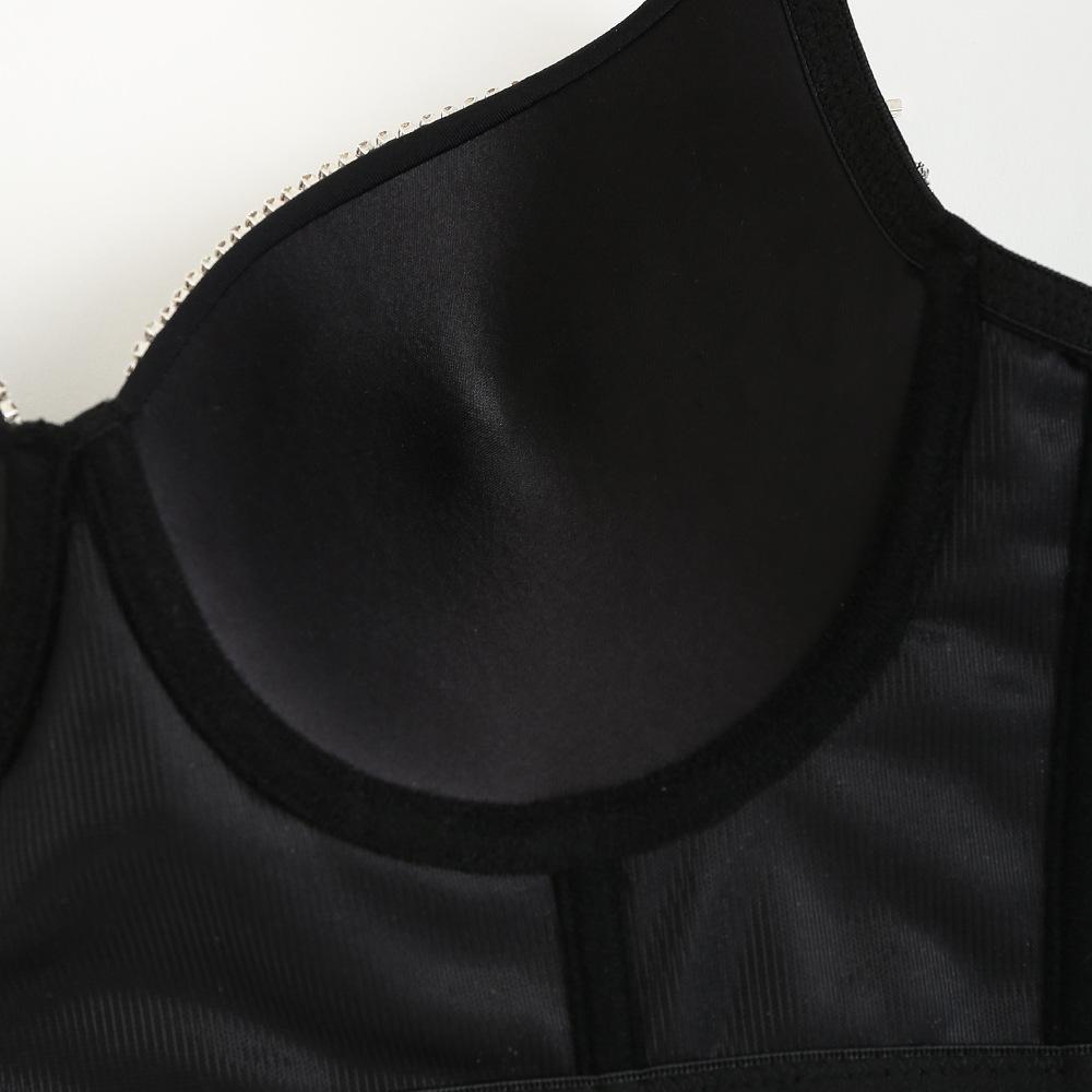 Women's Tassel Drill Chain Fishbone Corset Outer French Vest Tight Camisole Top