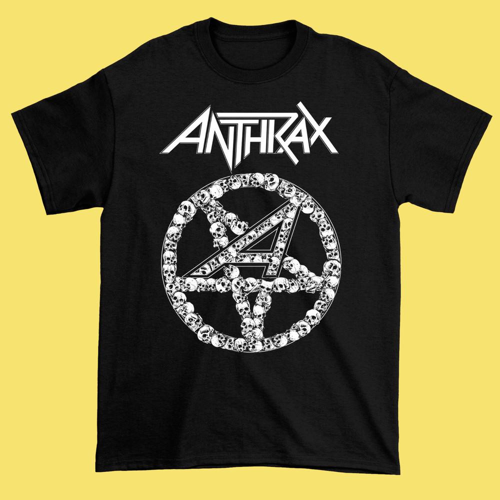 Редкая черная футболка ANTHRAXX с черепами, все размеры, подарок для фаната, унисекс