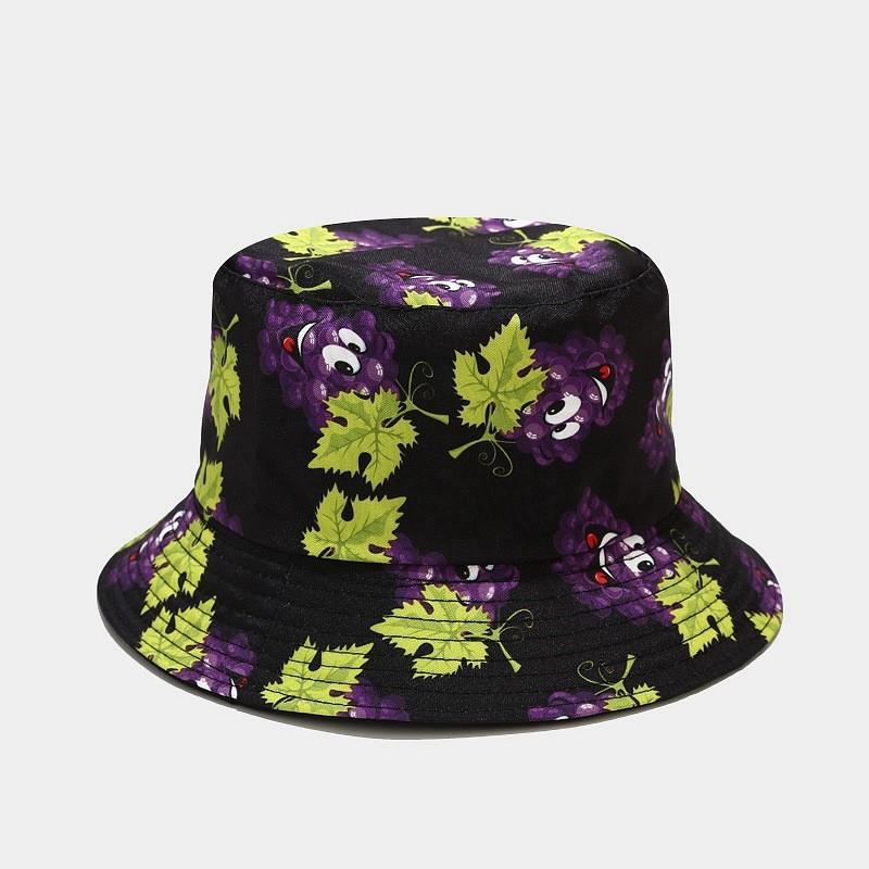 Fruit Pattern Fisherman Hat With Wide Brim For Summer Sun Protection And Casual Wear