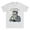 Retro It's Alive...ish Frankenstein T Shirt Men's Round Neck Short Sleeve Tops Shirts Cotton Summer Tops